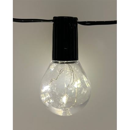 LED buiten decoratieve lichtsnoer 20xLED/0,075W/230V 5,8 m IP44 zwart