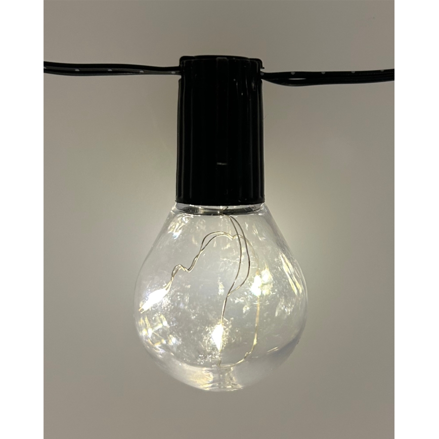 LED buiten decoratieve lichtsnoer 20xLED/0,075W/230V 5,8 m IP44 zwart