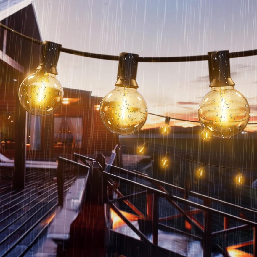 LED buiten decoratieve lichtsnoer 25xE12/1W/230V 17,5 m IP65 zwart