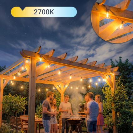 LED buiten decoratieve lichtsnoer 36xE12/1W/230V 22,35 m IP65 zwart
