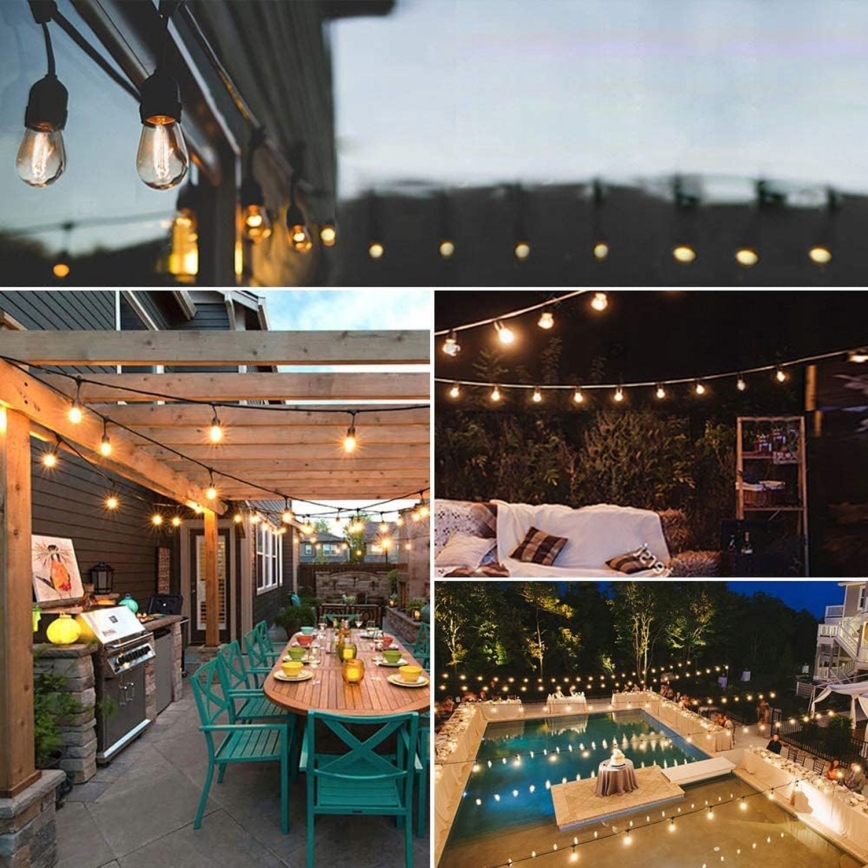 LED buiten decoratieve lichtsnoer 5xE27/1W/230V 5,94 m IP44 zwart