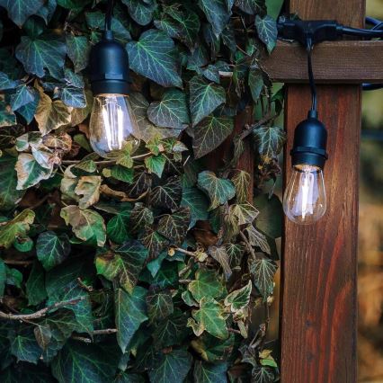 LED buiten decoratieve lichtsnoer 5xE27/1W/230V 5,94 m IP44 zwart