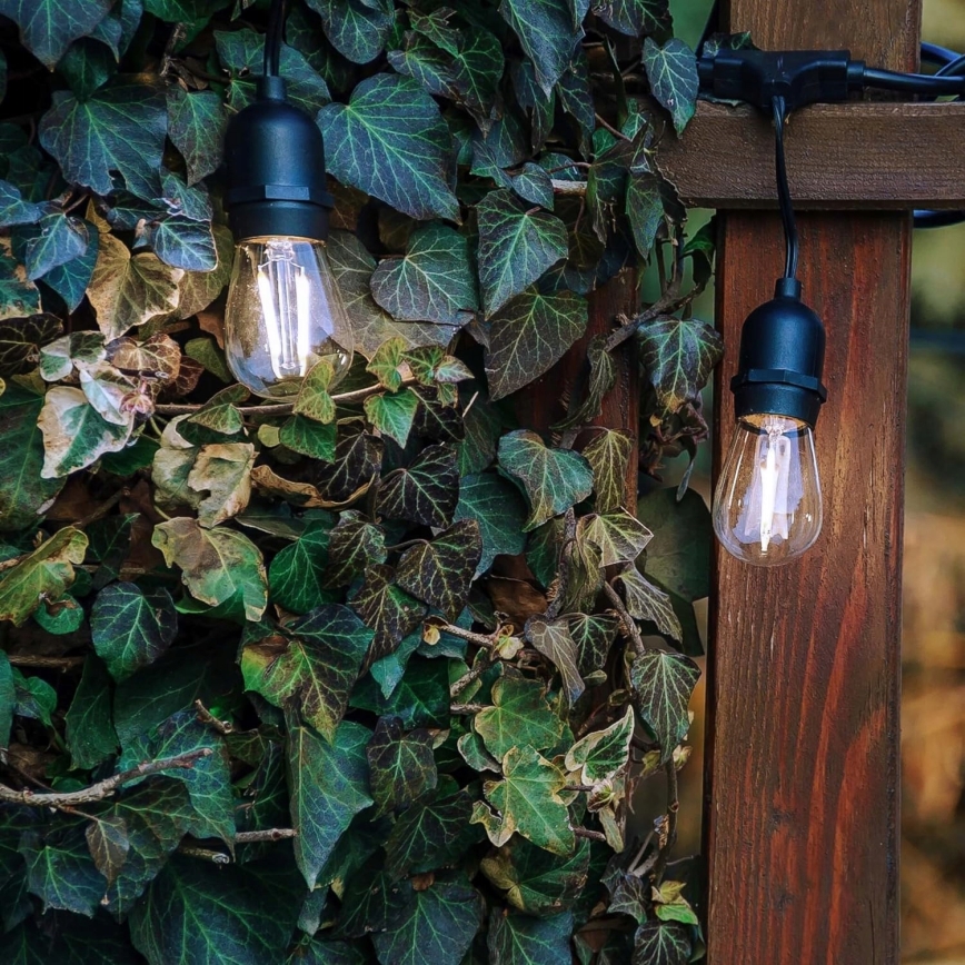 LED buiten decoratieve lichtsnoer 5xE27/1W/230V 5,94 m IP44 zwart