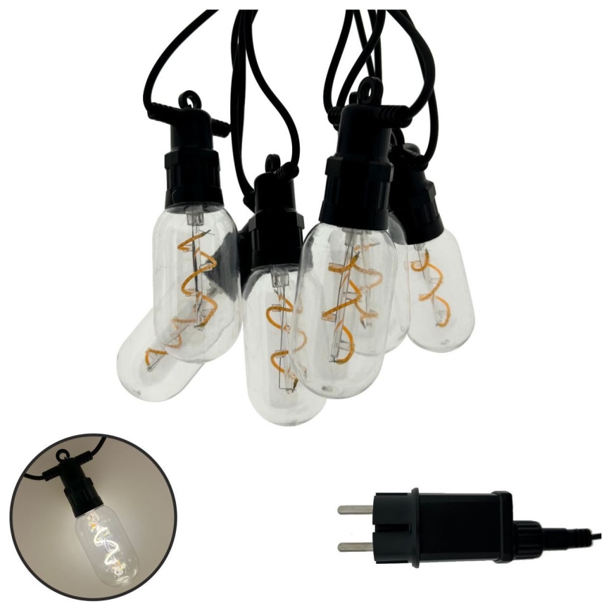 LED buiten decoratieve lichtsnoer 6xLED/0,6W/230V 4,5 m IP44 zwart