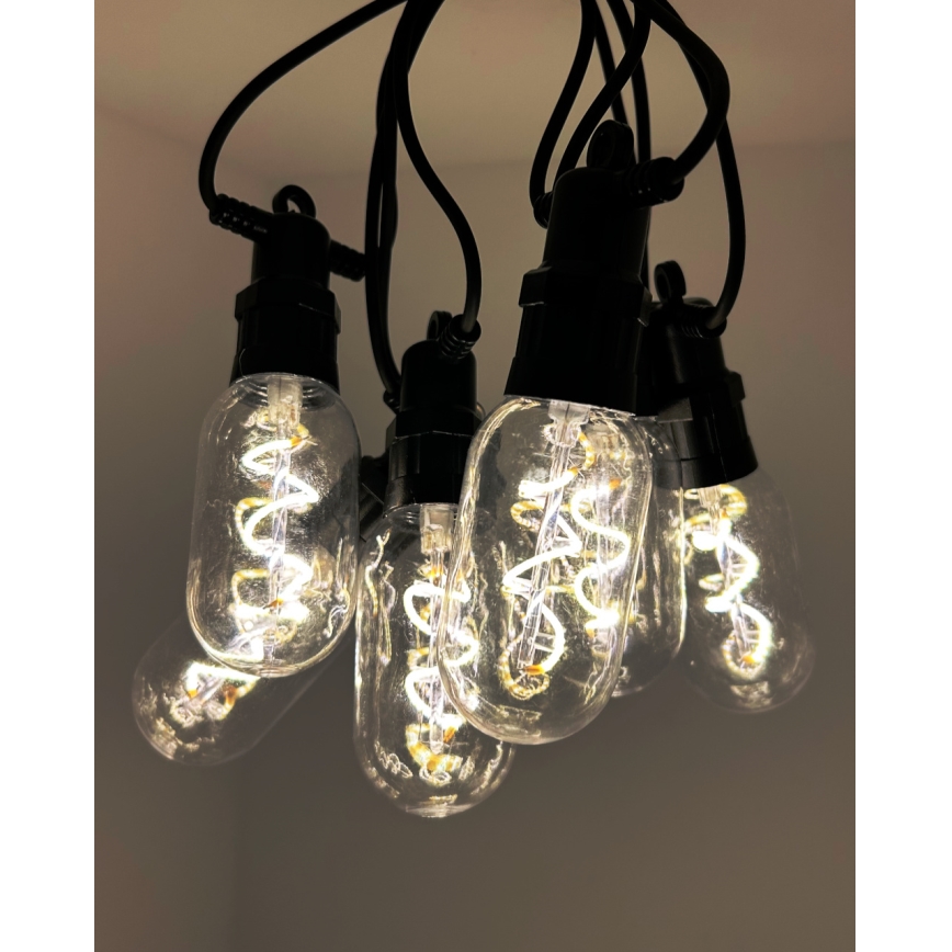 LED buiten decoratieve lichtsnoer 6xLED/0,6W/230V 4,5 m IP44 zwart