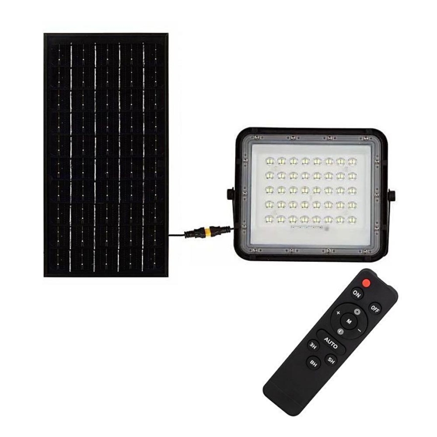 LED Buiten dimbaar zonne- Schijnwerper LED/10W/3,2V IP65 4000K zwart + afstandsbediening