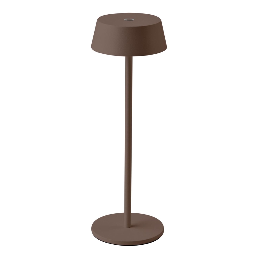 LED Buiten Dimbare Touch Oplaadbare Tafellamp LED/2W/5V 4400 mAh IP54 Bruin