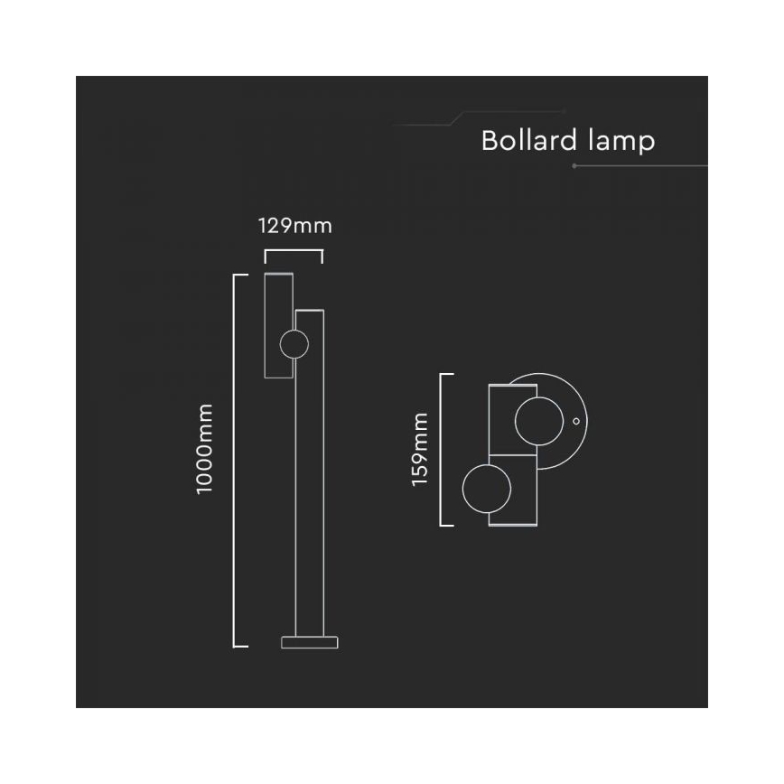 LED Buiten flexible lamp LED/4W/230V 3000K IP44 100 cm zwart