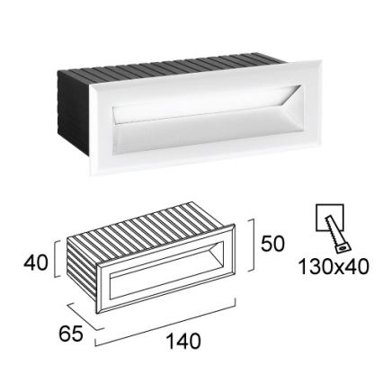 LED buiten-inbouwarmatuur FLIK LED/3W/230V IP65 wit