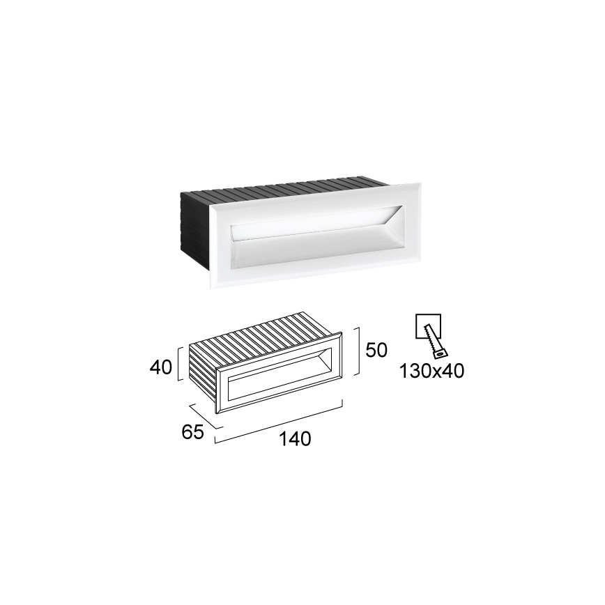 LED buiten-inbouwarmatuur FLIK LED/3W/230V IP65 wit