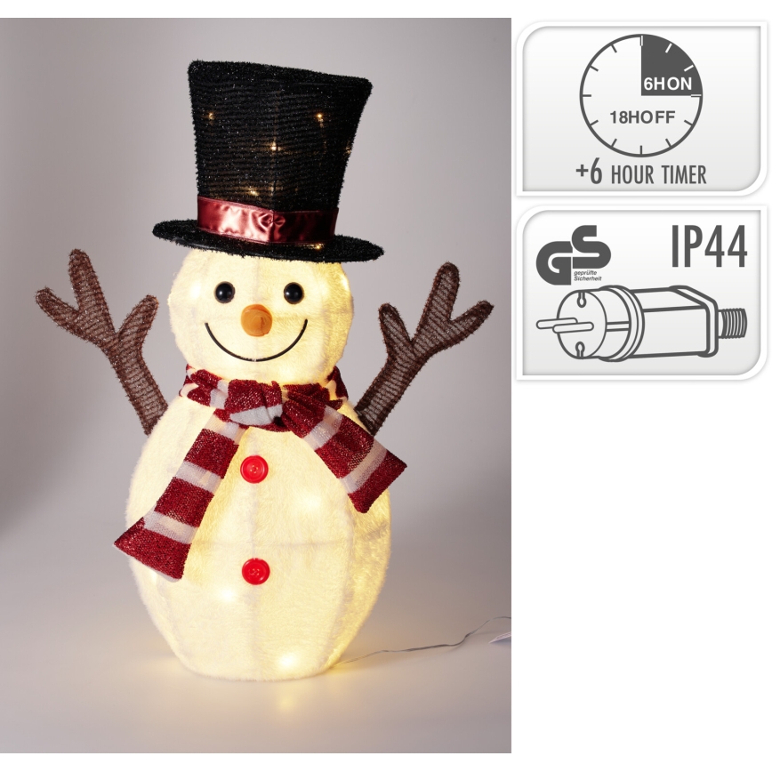 LED buiten kerstdecoratie 35xLED/230V 67 cm IP44 sneeuwpop