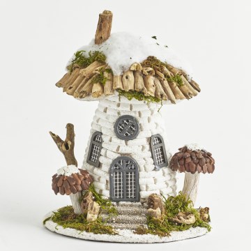 LED buiten kerstdecoratie 4xLED/2xAA IP44 huisje