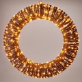 LED Buiten kerstdecoratie 500xLED/6W/230V Ø 50 cm IP44 warm wit krans/bruin