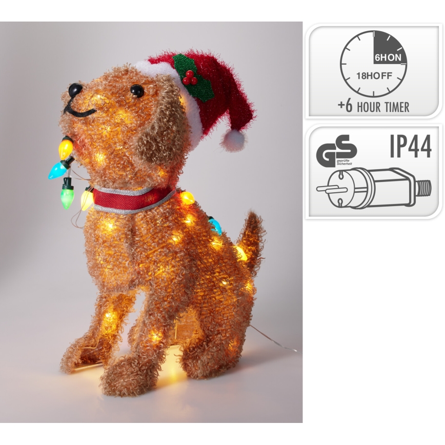 LED buiten kerstdecoratie 70xLED/230V 55 cm IP44 hond