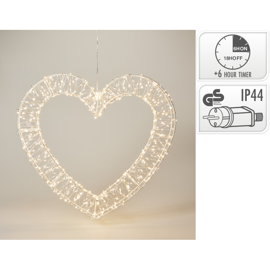 LED Buiten kerstdecoratie 720xLED/6W/230V 46 cm IP44 warm wit hart/wit