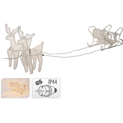 LED buiten kerstdecoratie 756xLED/230V IP44 warm wit rendieren en slee
