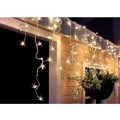 LED buiten kerstgordijn 120xLED/8 functies 9m IP44 warm wit