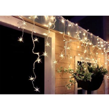LED buiten kerstgordijn 120xLED/8 functies 9m IP44 warm wit