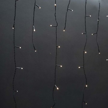 LED buiten kerstgordijn 360xLED/7 functies 14m IP44 warm wit
