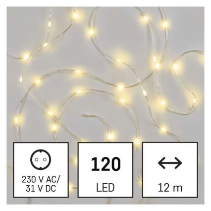 LED buiten kerstlichtsnoer 120xLED/17m IP44 warm wit