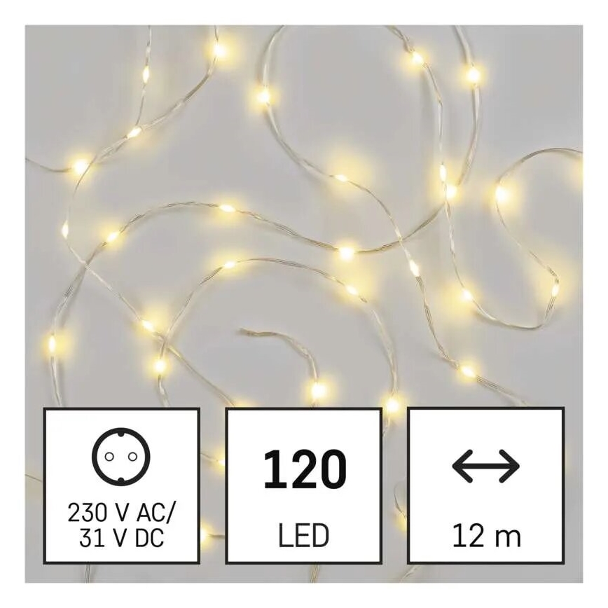LED buiten kerstlichtsnoer 120xLED/17m IP44 warm wit