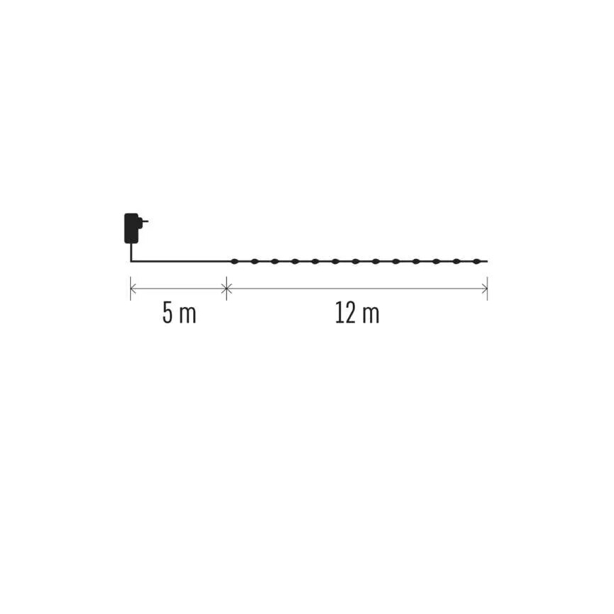 LED buiten kerstlichtsnoer 120xLED/17m IP44 warm wit