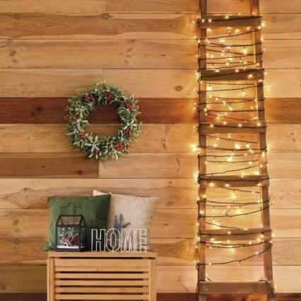 LED Buiten kerstlichtsnoer 50xLED/5m IP44 warm wit
