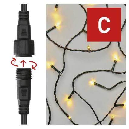 LED Buiten kerstlichtsnoer 50xLED/5m IP44 warm wit