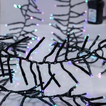 LED buiten kerstsnoer CLUSTER 768xLED/8 functies 9 m IP44 warm wit