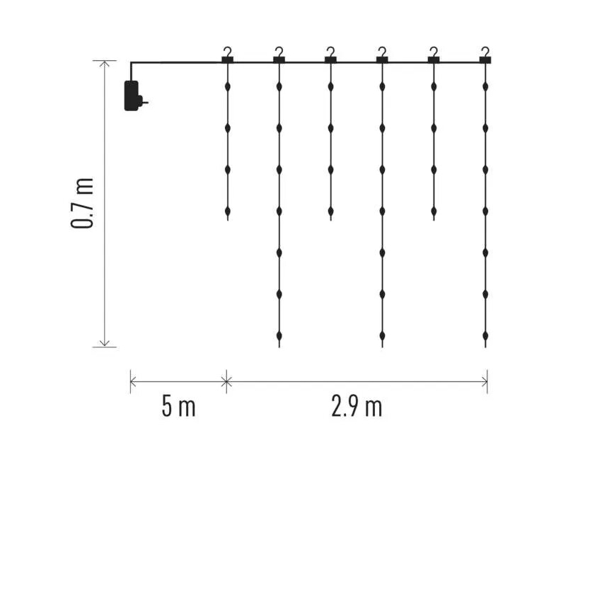 LED Buiten kerstverlichting 100xLED/8 functies 7,9x0,7m IP44 warm wit
