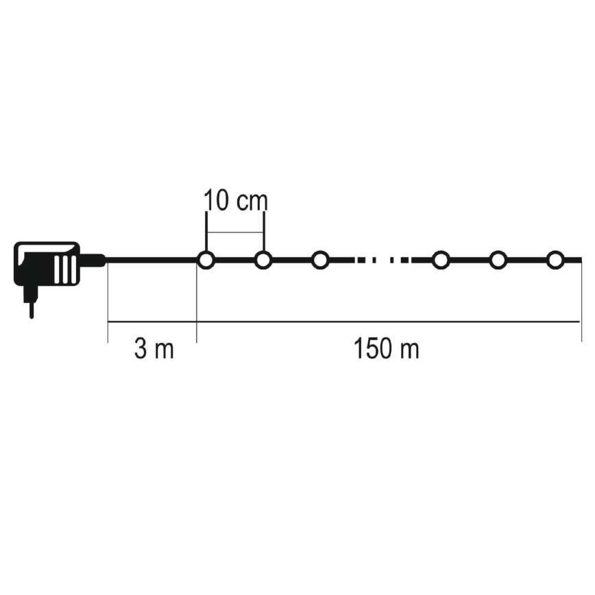 LED kerstsnoer voor buiten 1500xLED/230V 8 functies 153 m IP44 koel wit + afstandsbediening