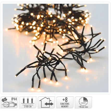 LED buiten kerstverlichting 3000xLED/230V/8 functies 24,8 m IP44 warm wit