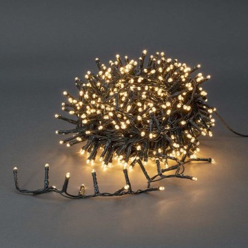 LED buiten kerstverlichting 400xLED/7 functies 11m IP44 warm wit