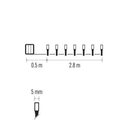 LED buiten kerstverlichting 40xLED/3xAA 3,3m IP44 koud wit