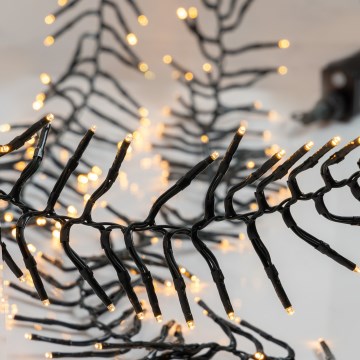 LED buiten kerstverlichting CLUSTER 1512xLED/8 functies 17 m IP44 warm wit