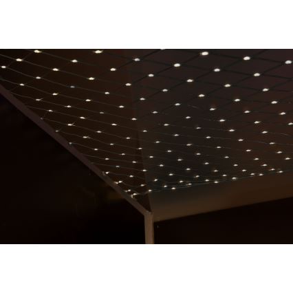 LED Buiten NET-lichtgordijn 240xLED/7,2W/230V 1,5x2 m IP44 warm wit