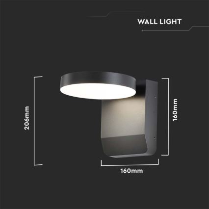 LED Buiten wall flexible lamp LED/17W/230V IP65 4000K zwart