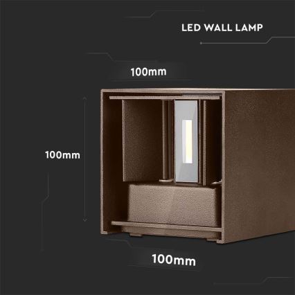 LED Buiten wandlamp LED/11W/230V 3000K IP65 bruin