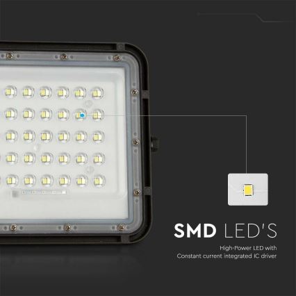 LED Buiten dimbaar zonne- Schijnwerper LED/10W/3,2V IP65 4000K zwart + afstandsbediening