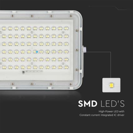 LED Buiten dimbaar zonne- Schijnwerper LED/15W/3,2V IP65 6400K wit + afstandsbediening