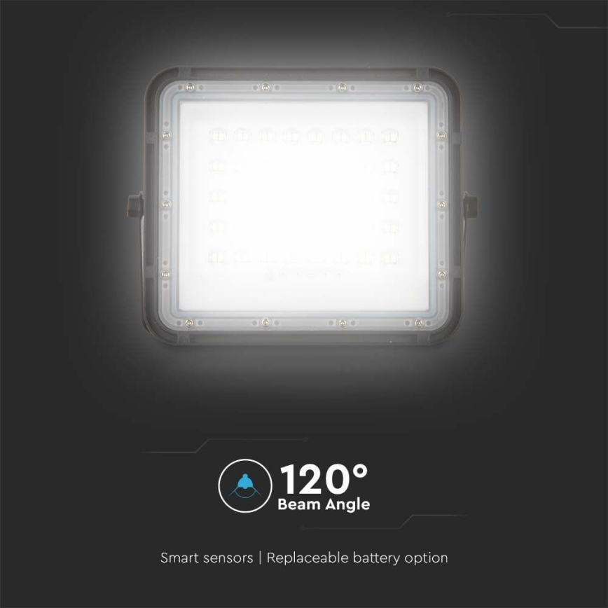 LED Buiten dimbaar zonne- Schijnwerper LED/6W/3,2V IP65 6400K zwart + afstandsbediening
