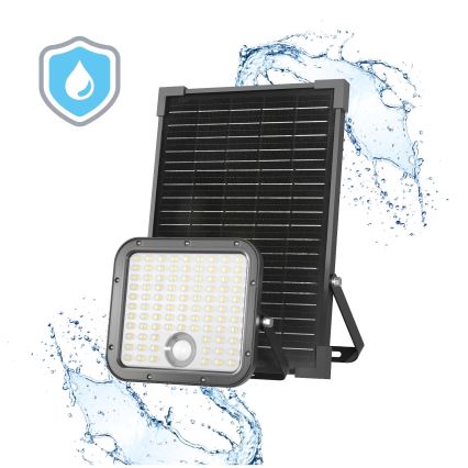 LED Buiten zonne- Schijnwerper met sensor LED/30W/6,4V IP65 3000/4000K + afstandsbediening