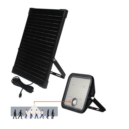 LED Buiten zonne- Schijnwerper met sensor LED/30W/6,4V IP65 3000/4000K + afstandsbediening