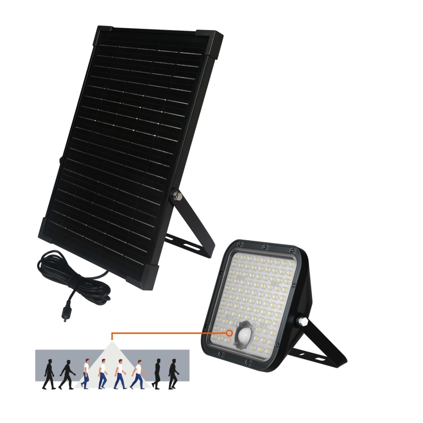 LED Buiten zonne- Schijnwerper met sensor LED/30W/6,4V IP65 3000/4000K + afstandsbediening