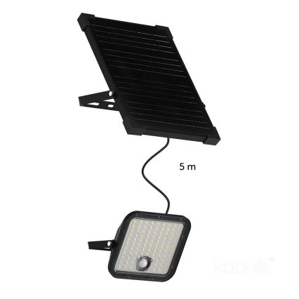 LED Buiten zonne- Schijnwerper met sensor LED/30W/6,4V IP65 3000/4000K + afstandsbediening