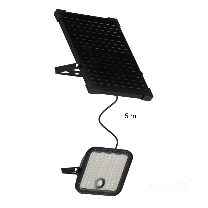 LED Buiten zonne- Schijnwerper met sensor LED/30W/6,4V IP65 3000/4000K + afstandsbediening