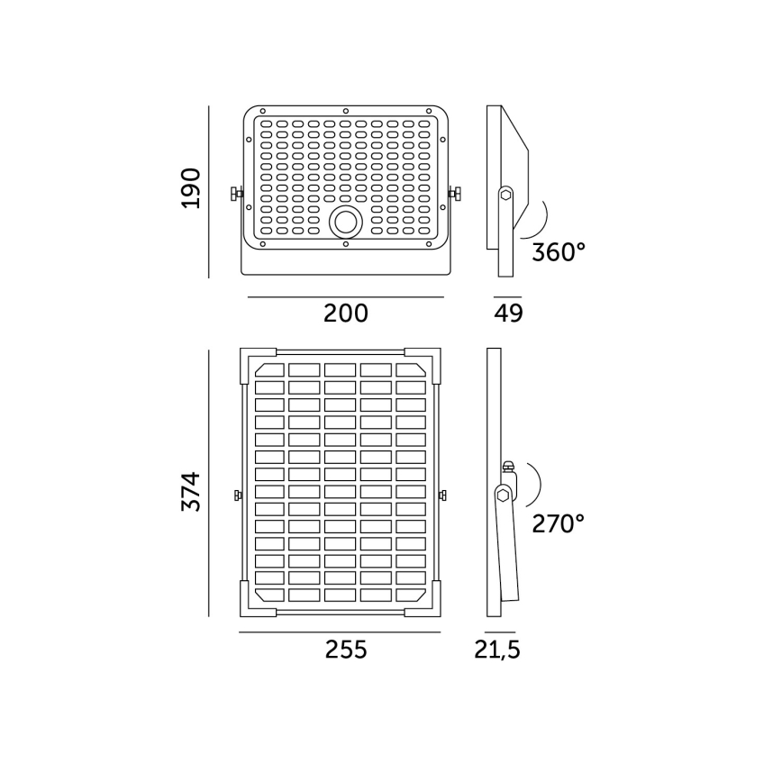 LED Buiten zonne- Schijnwerper met sensor LED/30W/6,4V IP65 3000/4000K + afstandsbediening