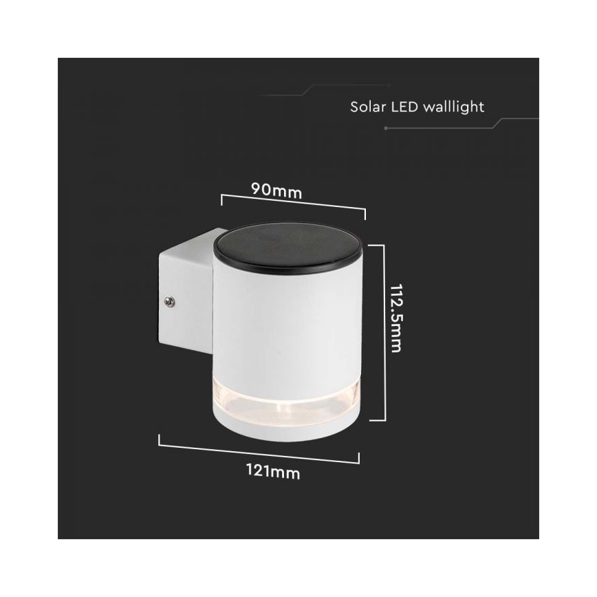 LED Buiten zonne- wandlamp LED/1W/3,7V 3000K IP54 wit