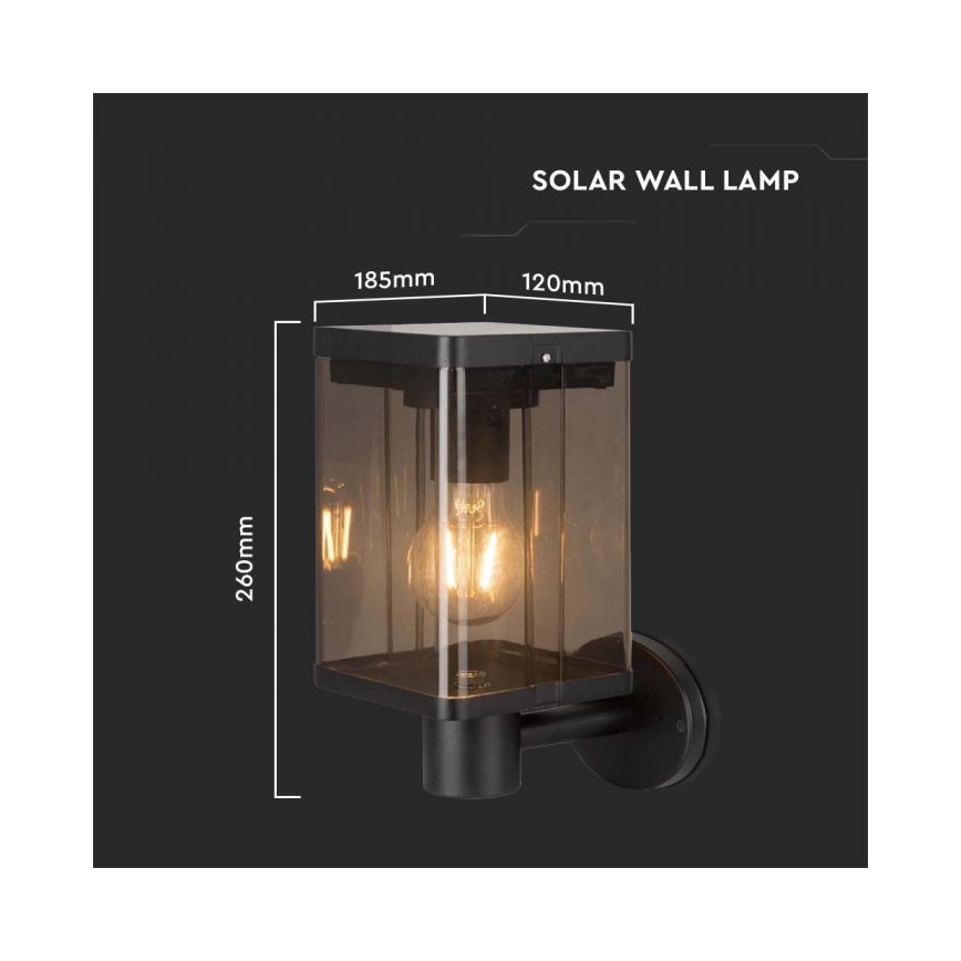 LED Buiten zonne- wandlamp met sensor LED/2,5W/3,7V 3000K IP54