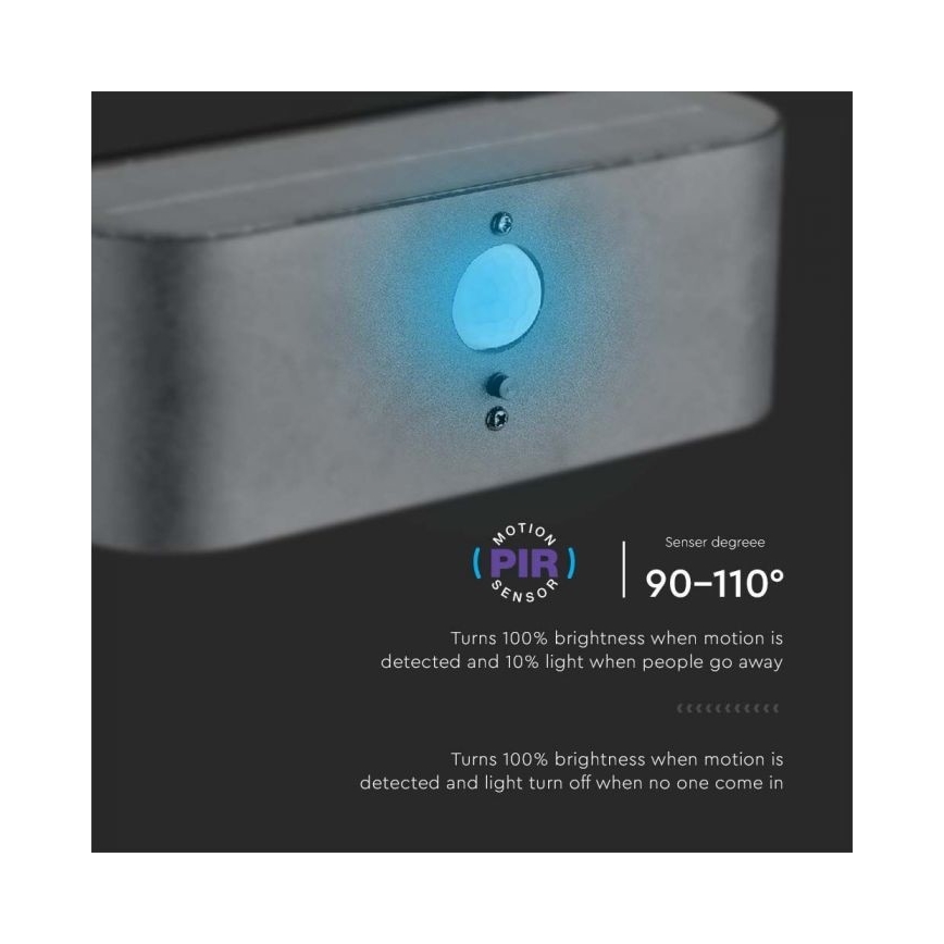 LED Buiten zonne- wandlamp met sensor LED/2,5W/3,7V 3000K IP54